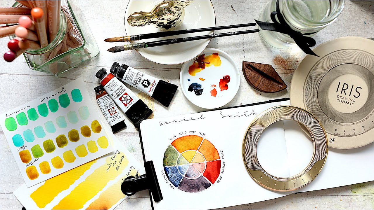 Iris Drawing Compass Demo & Review + DS Colour Wheel Swatches YouTube