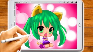 How to Draw and Color an Anime Girl(Cute) | Digital Drawing | Procreate | Step by Step | SG Art Room screenshot 3