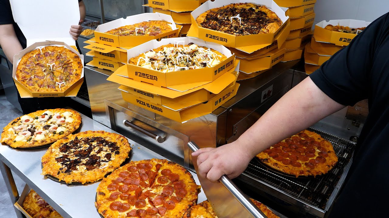 владелец ютубера! приготовление различных корейских пицц с богатыми начинками -Корейская уличная еда