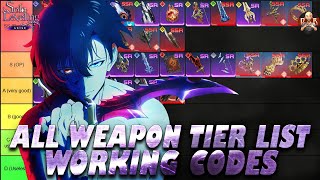 [Solo Leveling: Arise] - BEST Weapon Tier list FOR ALL Characters! Working codes! 2 more in descrip!