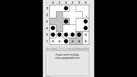 Grey is Odd - Today grids. Solution level 4 6X6 dated 05-14-2024 #logicpuzzles #logicgames  #games