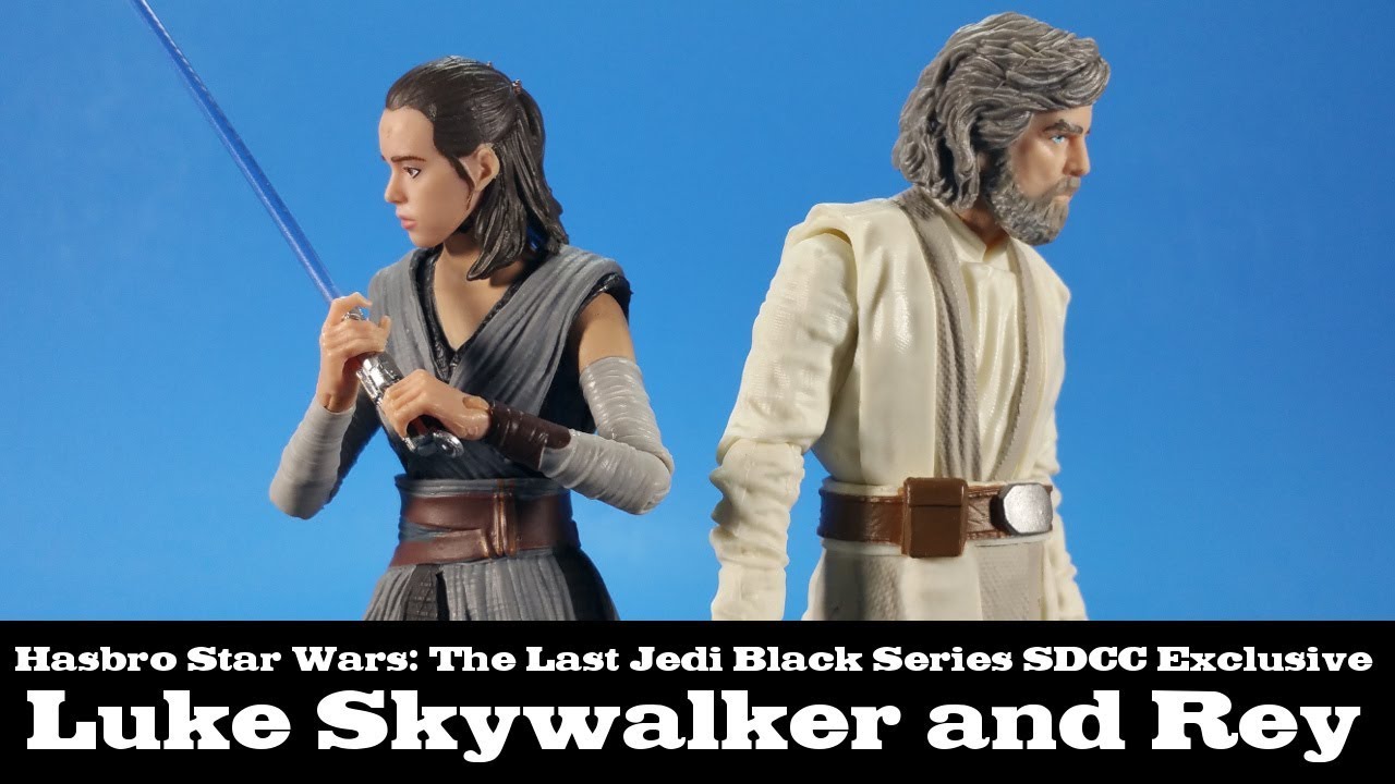 Star Wars Black Series SDCC Luke Skywalker /& Rey 2 Pack Last Jedi Action Figures