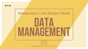 DATA AND DATA MANAGEMENT PART 1 (MIDTERM FIRST TOPIC)