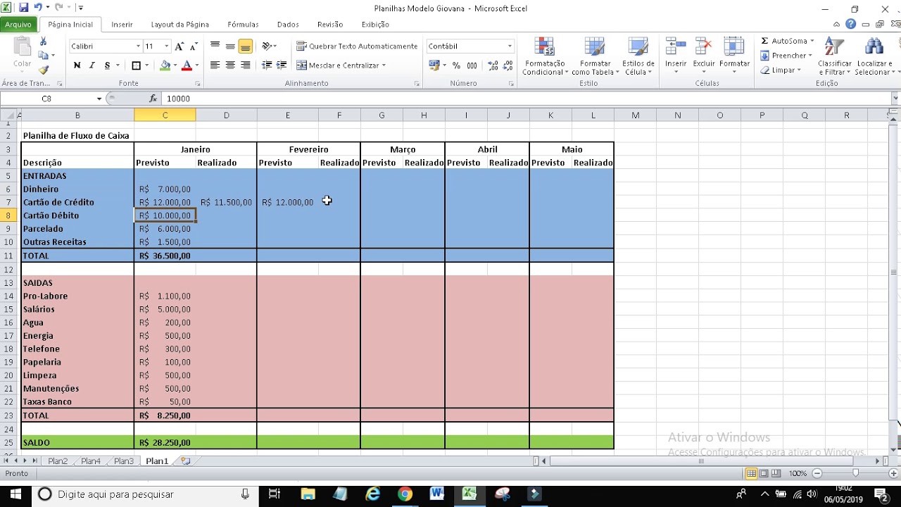 Planilha de Fluxo de Caixa Excell Passo a Passo Simples Com Formulas YouTube Planilha de Fluxo de Caixa Excell Passo a Passo Simples Com Formulas YouTube