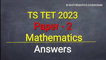 TS TET 2023||Paper-2||Mathematics Content