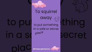 Phrasal Verb Friday "to squirrel away"