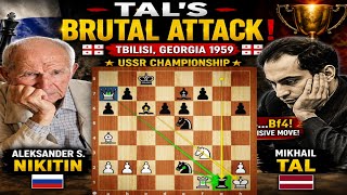 Mikhail Tal’s BRUTAL Attack! 🔥 | Nikitin vs Tal, Tbilisi 1959 | Chess Masterpiece screenshot 5