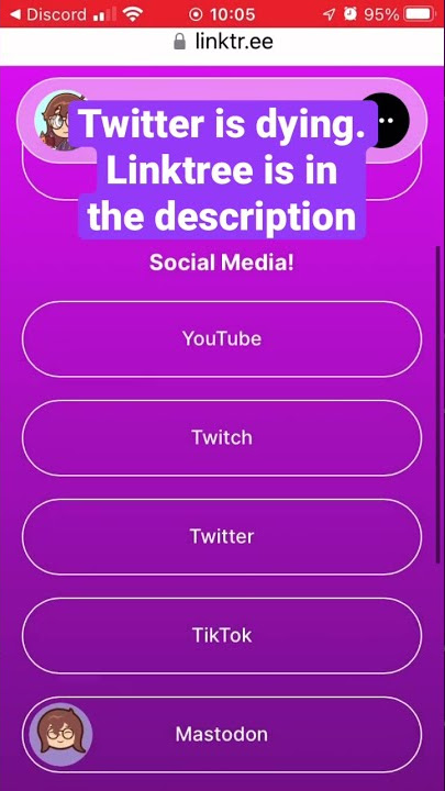 Twitter is possibly dying. Linktree in the description