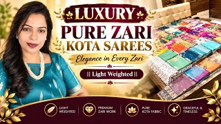 💫Luxury Pure Zari Kota Sarees || Elegance in Every Zari and Thread || Lightweight screenshot 5