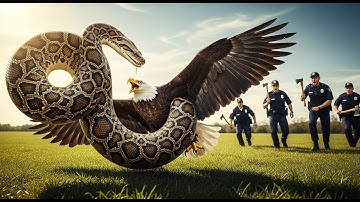 Brave Officers Battle Giant Python to Save the Trapped Eagle 🦅🐍  Unbelievable Rescue Mission!