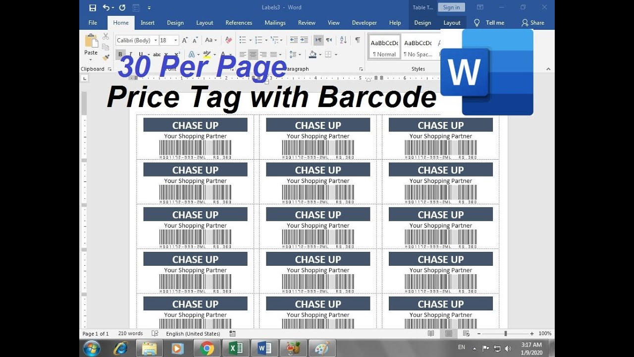 Price Tag Template - Free Pricing label Templates for barcode