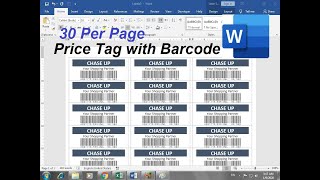 how to create Price Tag with Barcode Print Label in MS word screenshot 5