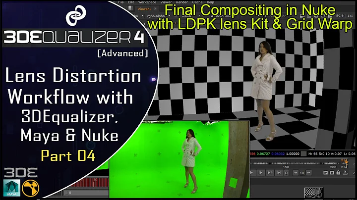 Lens Distortion Workflow with 3DEqualizer,Maya & Nuke Part 04/04 | LDPK Lens Kit | Grid Warp | Nuke