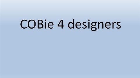 COBie4Designers