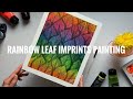 Rainbow leaves painting process  summer landscape painting  leaf painting process  botanical