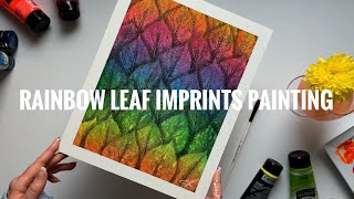 Rainbow Leaves painting process / Summer landscape painting / Leaf painting process / Botanical