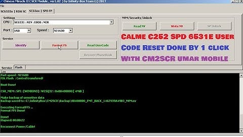Calme C252 SPD 6531E User Code Reset Done By 1 click With CM2SCR