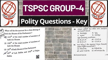 Group 4 | TSPSC | Polity Questions Key | Explanation | SPark Educon