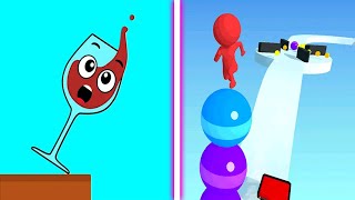 Spill It! Vs Stack Rider - Max All Levels Game , Satisfying Mobile games Walkthrough screenshot 1