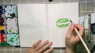 Học Vẽ Mỗi Ngày Cùng Quỳnh - Xem Quỳnh Hướng Dẫn Vẽ Macaron trà xanh