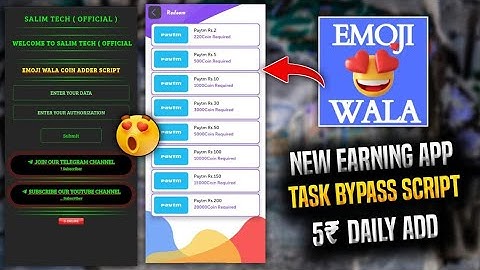 Emoji Wala App Coin Adder Script | Emoji Wala Earning App | Emoji Wala Earning App Refer Script |
