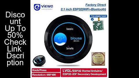 Smart Home ESP32 S3 Development Board WiFi Bluetooth 2.1 inch 480*480 Circular Push Knob IPS LCD TFT