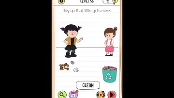Brain Test All Stars Level 56  Tidy up that Little girl mess Walkthrough Solution
