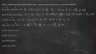 Oblicz wartość wyrażenia. Oceń, jaką liczbą - wymierną czy niewymierną jest wynik a) │3-√2│-│√2+1,3│