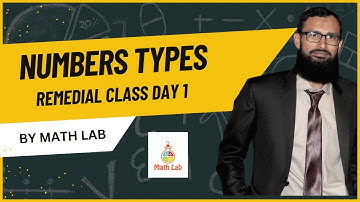 Remedial Class Day 1: Topic: Types of Number