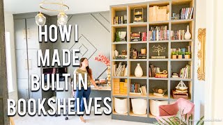 HOW TO MAKE BUILT IN BOOKSHELVES  DIY Shelves Built ins