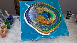 450 Galaxy pour inspired by @SarahMackArt~fluidart fluidpour abstract straightpour