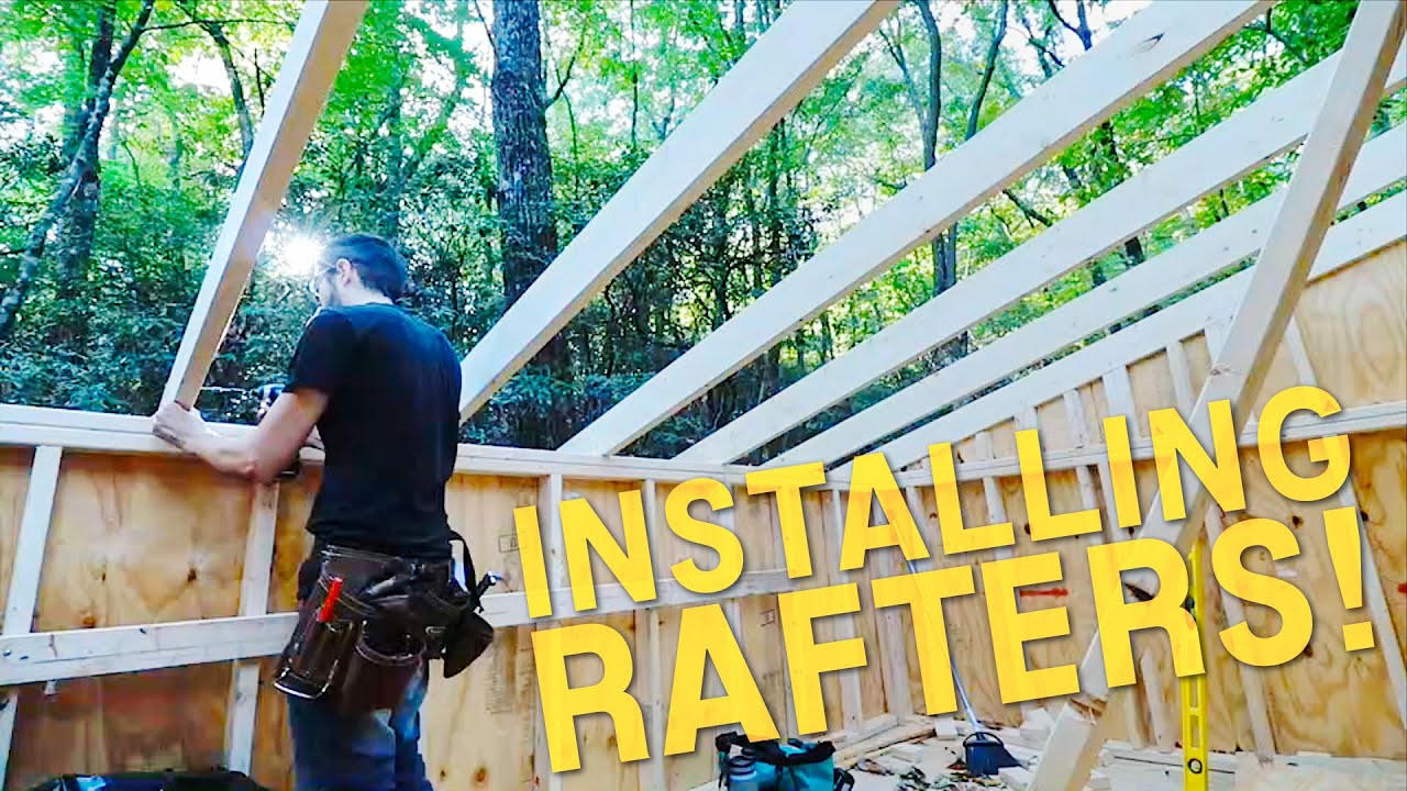 Installing Rafters! - Off Grid Cabin Shed Build: Part 12 - YouTube