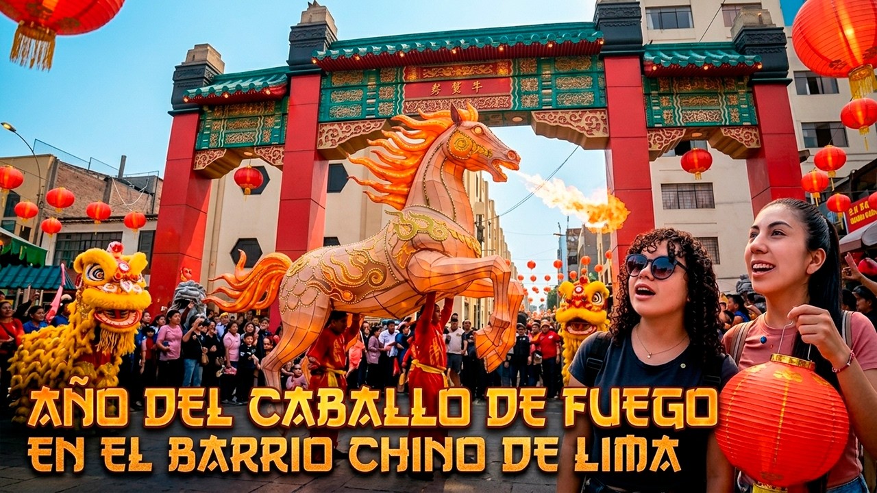 Asistimos a la DANZA de LOS LEONES CHINOS por el AÑO DEL CABALLO DE FUEGO | Barrio Chino | Lima
