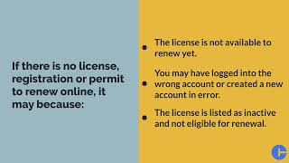 Renewal of License, Permit or Registration