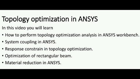 Ansys Topology Optimization of Rectangular Beam