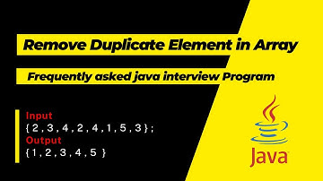 How to remove Duplicate elements in Array | Remove Duplicate Elements in Array #javaprogramming