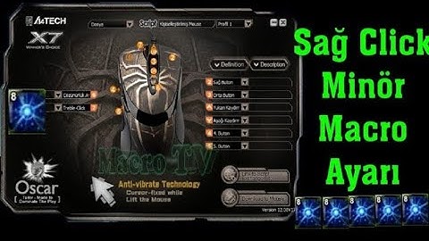 Asas Sağ Click Minör Macro Ayarı A4tech x7 #MacroTV