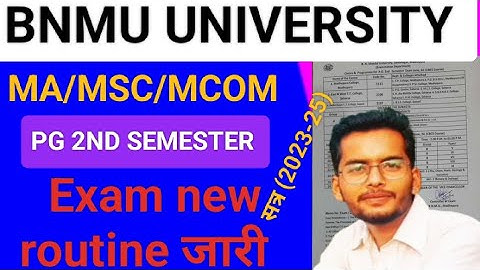Urgent Alert: BNMU PG 2nd Semester Exam Routine Change 2023-2025