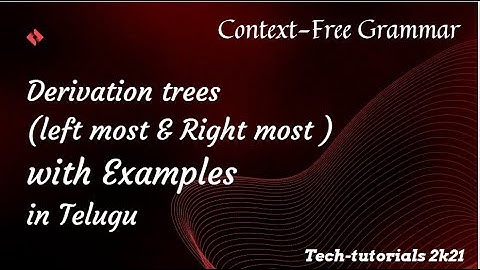 Derivation tree or Parse tree| Context free grammar| theory of computation