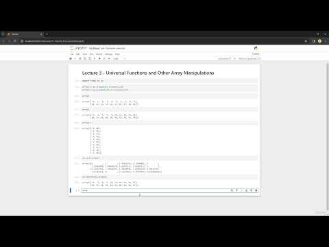 41  Universal Functions and Other Array Manipulations