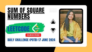633. Sum of Square Numbers | Leetcode Daily Challenge (POTD) 17 June 2024 | 2Pointers | Java | Hindi
