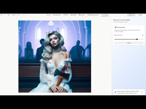 New AI image editing feature in Microsoft Edge browser version 121 (Canary): Smart object erasing