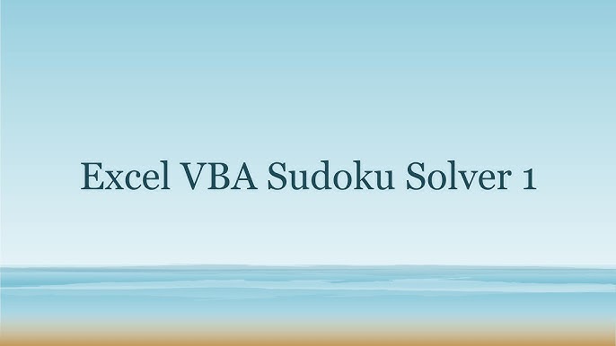 Sudoku Solver in Excel - TechTV Articles - MrExcel Publishing