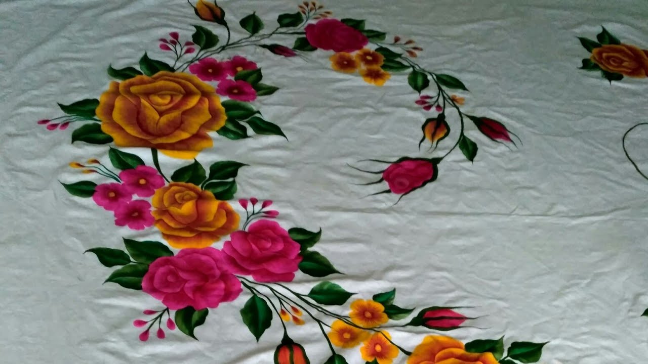 New Bed Sheet Design Complete Design Saleha Painting Youtube