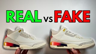 REAL VS FAKE! J BALVIN NIKE AIR JORDAN 3 SUNSET MEDELLIN COMPARISON!