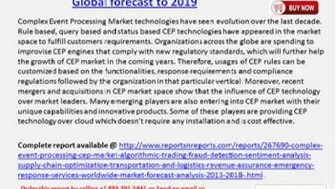 Global Complex Event Processing Market Research Report 2019 by Market Size & Trends