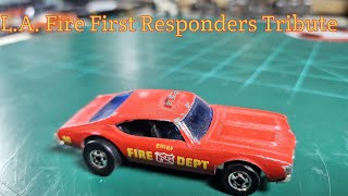 L. A. Fire First Responders Tribute #firstresponders #hotwheelscustom #redlines #hotwheels