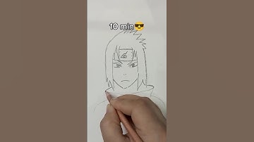 How to draw Sasuke in 10 secs, 10 mins, 10 hours #shorts