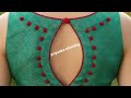Trending Blouse Designs | Frill Blouse Neck Designs | Cutting And Stitching Back Neck Blouse Design