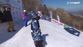 Run 3  Slopestyle Womens - ENNI RUKAJÄRVI (FIN) @ Corona World Championship of Snowboarding
